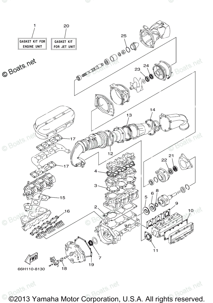 Yamaha Boats 2000 OEM Parts Diagram for Repair Kit 1