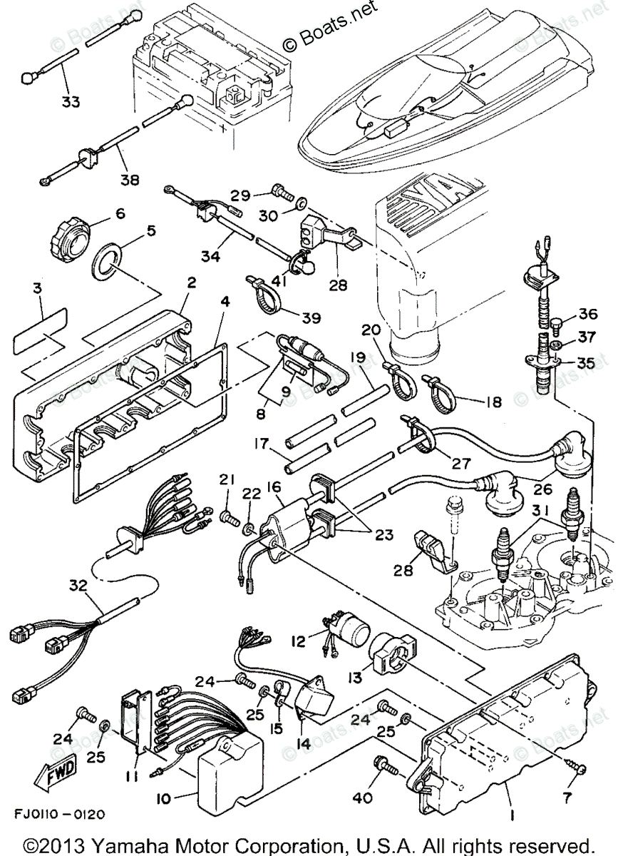 Yamaha Waverunner 1990 OEM Parts Diagram for ELECTRICAL (1
