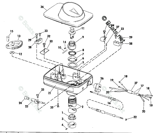 OMC Trolling Motor 12 Volt OEM Parts Diagram for Steering Housing Group ...