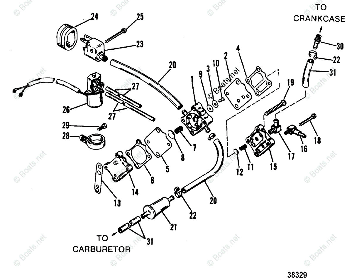 Mariner Outboard 1987 OEM Parts Diagram for FUEL PUMP