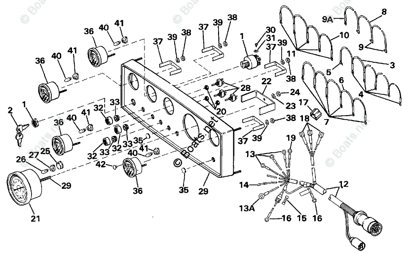 Omc Rigging Parts & Accessories 1989 Oem Parts Diagram For Instrument 