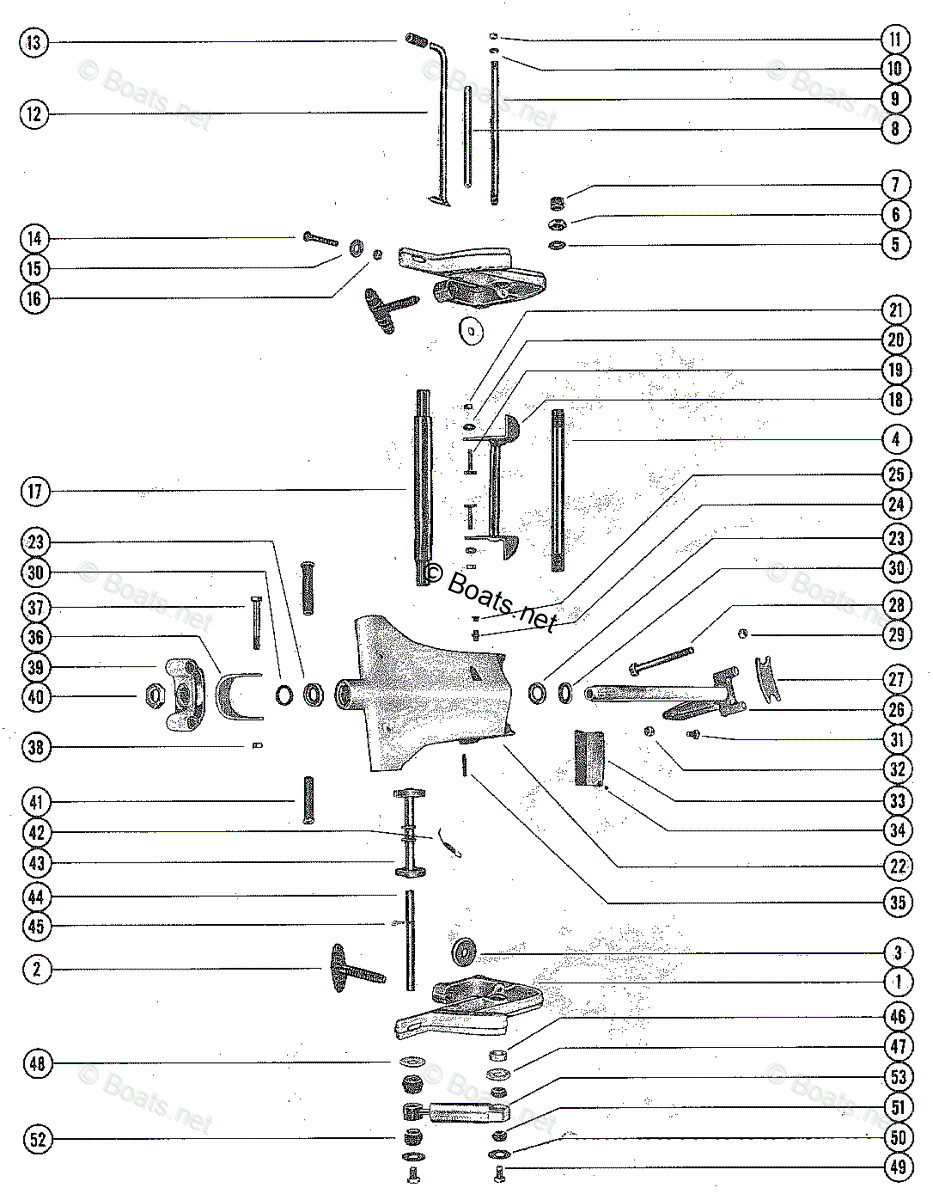 Mercury Outboard 65HP OEM Parts Diagram for Clamp and Swivel Bracket ...