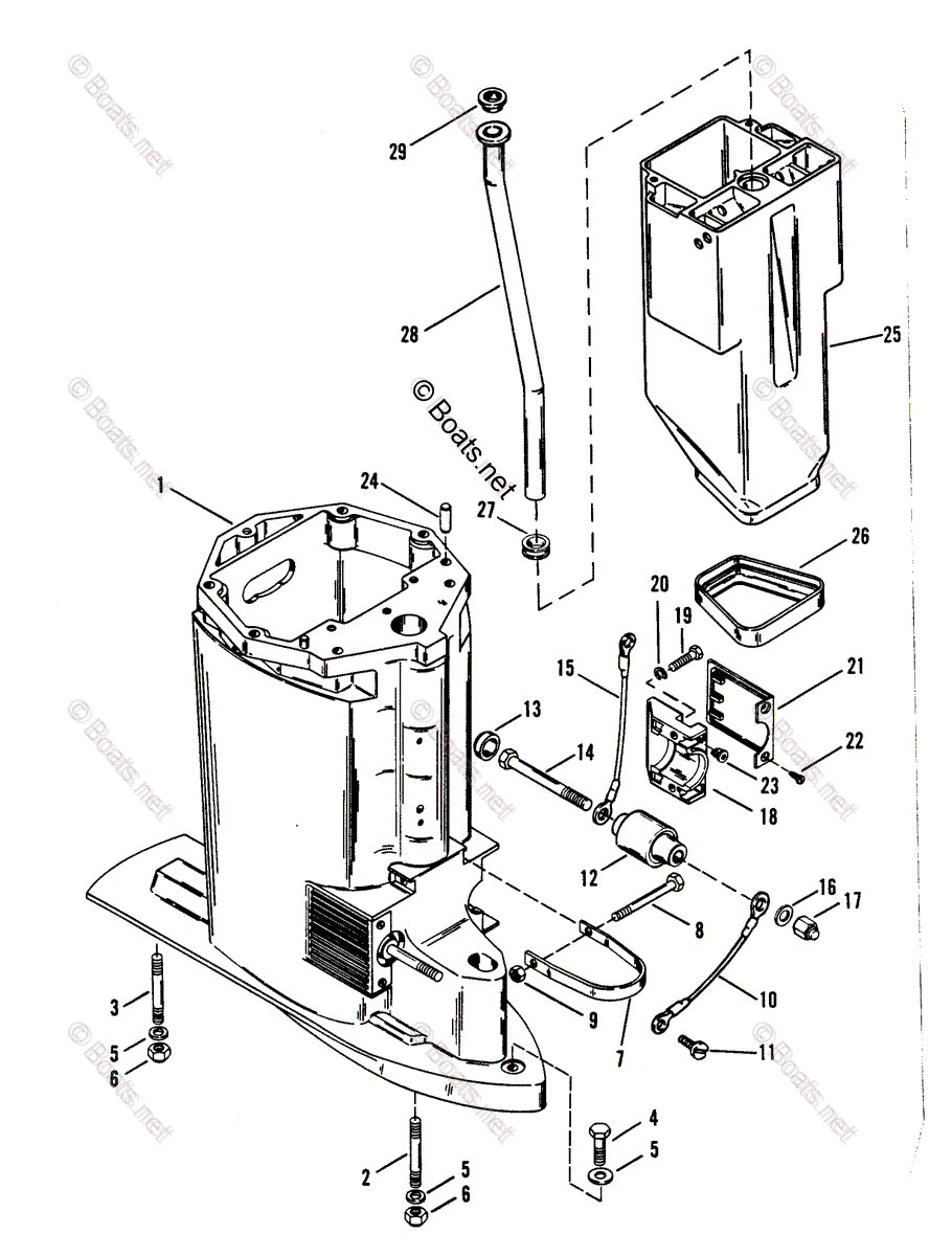 Mariner Outboard 1991 OEM Parts Diagram for Drive Shaft Housing And