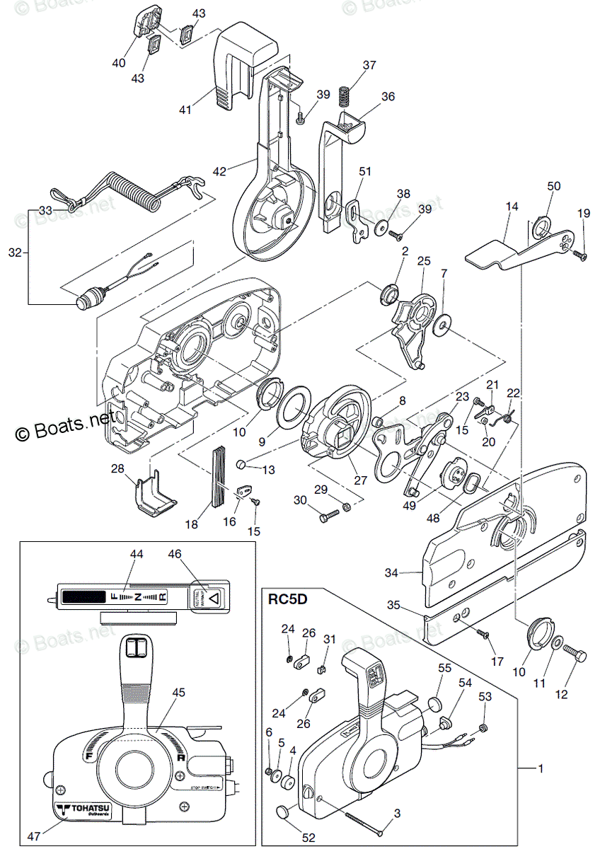 Nissan Outboard 2012 OEM Parts Diagram for COMPONENT PARTS OF REMOTE
