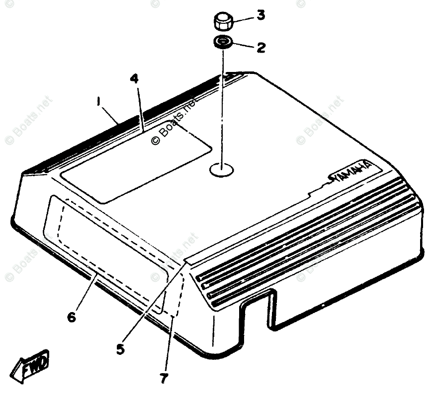 Yamaha Sterndrive 4.3L 262 CID V6 1990 OEM Parts Diagram For Cover ...