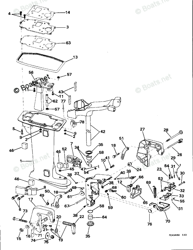 Johnson Outboard Parts by HP 6HP OEM Parts Diagram for Midsection