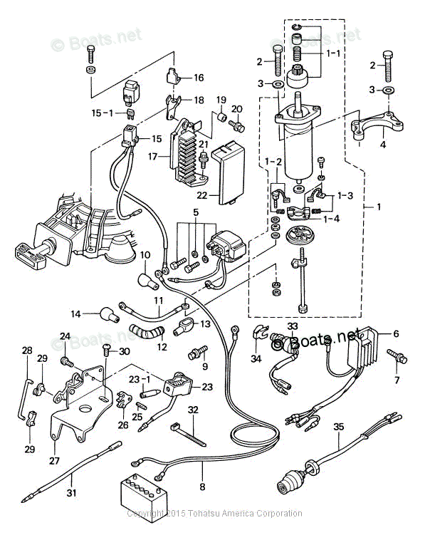 Tohatsu Outboard 2006 OEM Parts Diagram for ELECTRIC PARTS