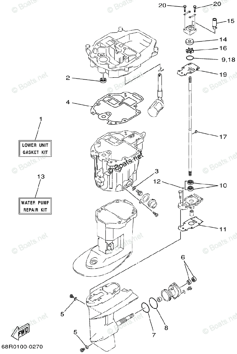 Yamaha Outboard Parts by HP 6HP OEM Parts Diagram for Repair Kit 3
