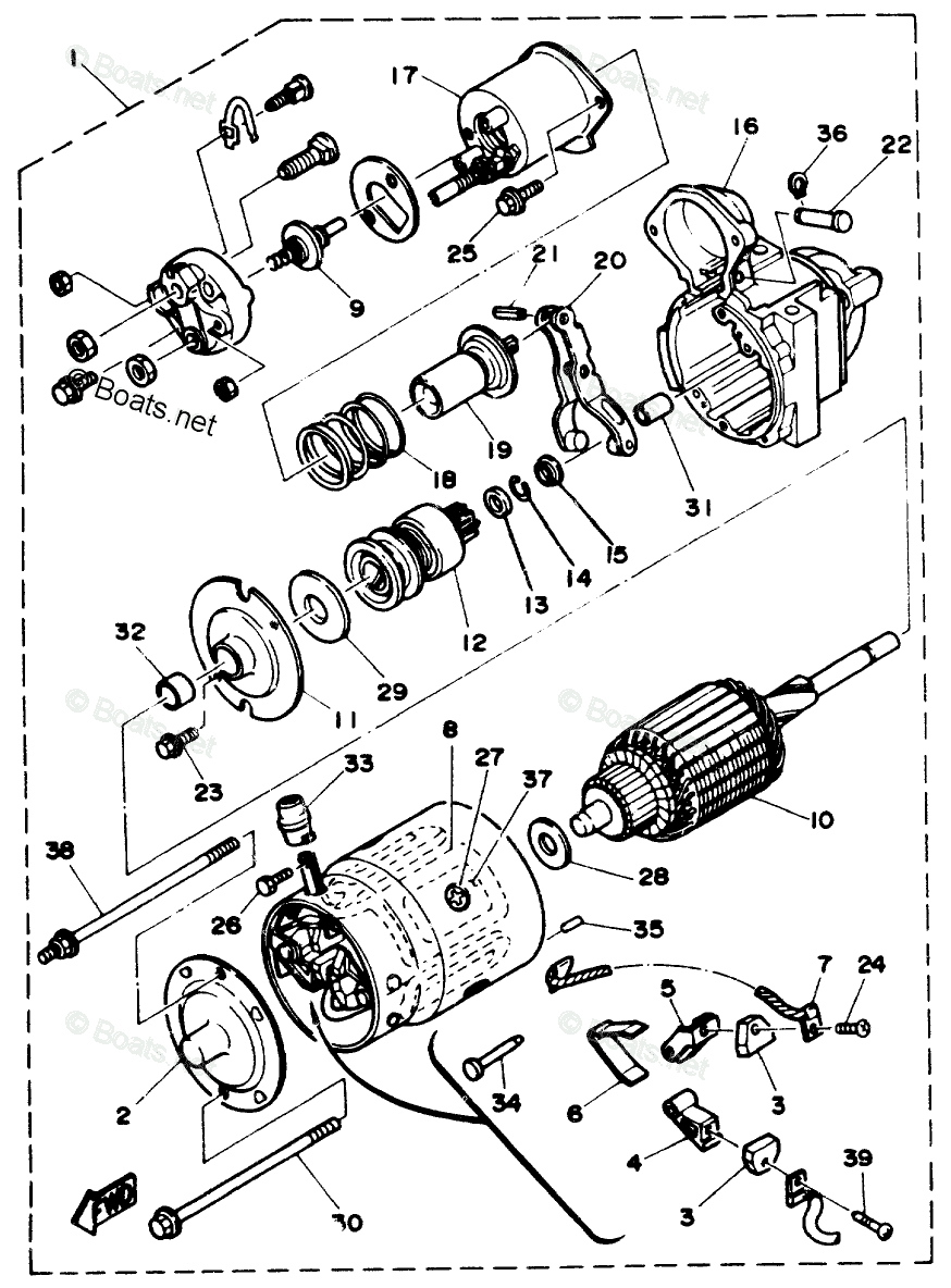 Yamaha Sterndrive 4.3L 262 CID V6 1990 OEM Parts Diagram For Starting ...