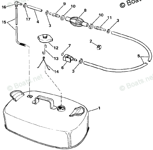 Johnson Rigging Parts & Accessories 1988 OEM Parts Diagram for Fuel ...