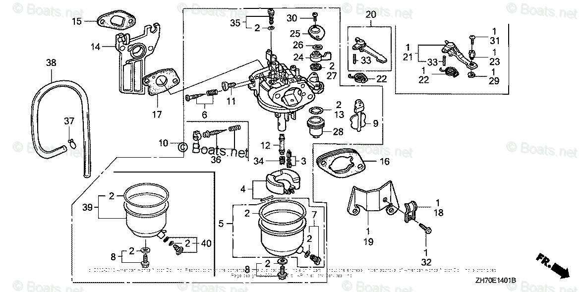 Honda Small Engines GX120 OEM Parts Diagram for CARBURETOR 2