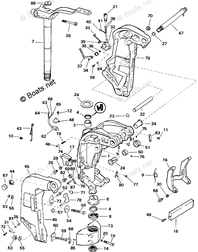 Johnson Outboard 115HP OEM Parts Diagram for Power Trim/Tilt