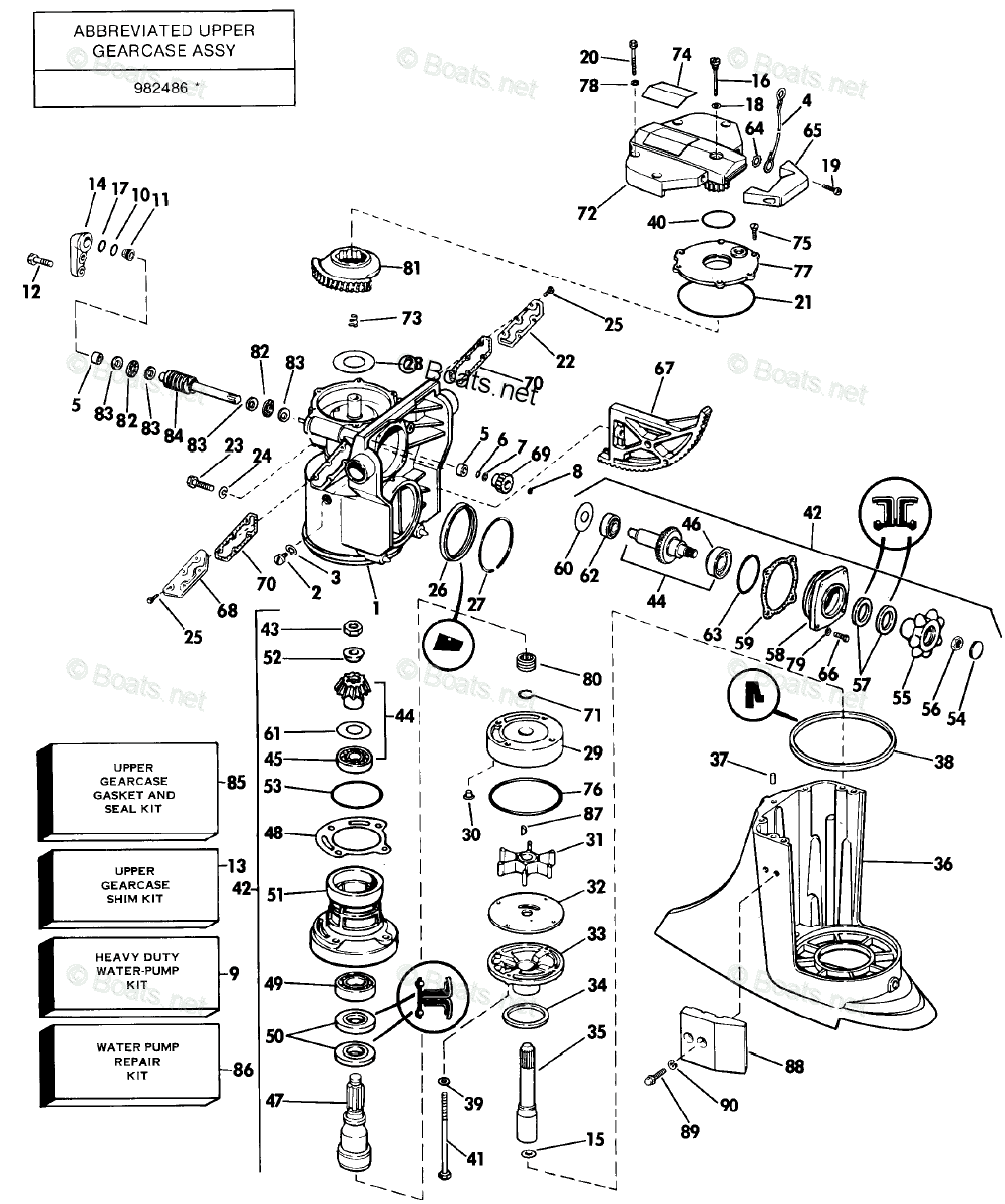 OMC Sterndrive Parts 3.0 Liter OEM Parts Diagram for Upper Gearcase Group | Boats.net