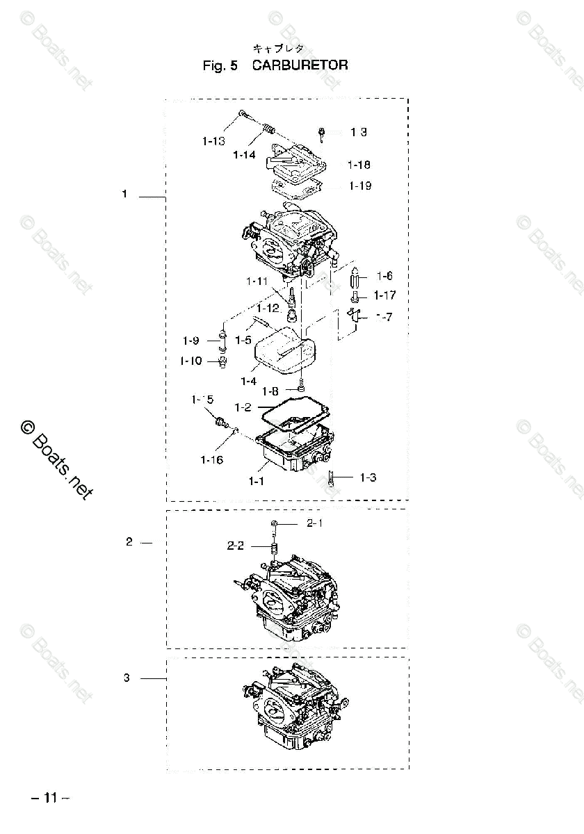 Tohatsu Outboard 2002 OEM Parts Diagram for CARBURETOR | Boats.net