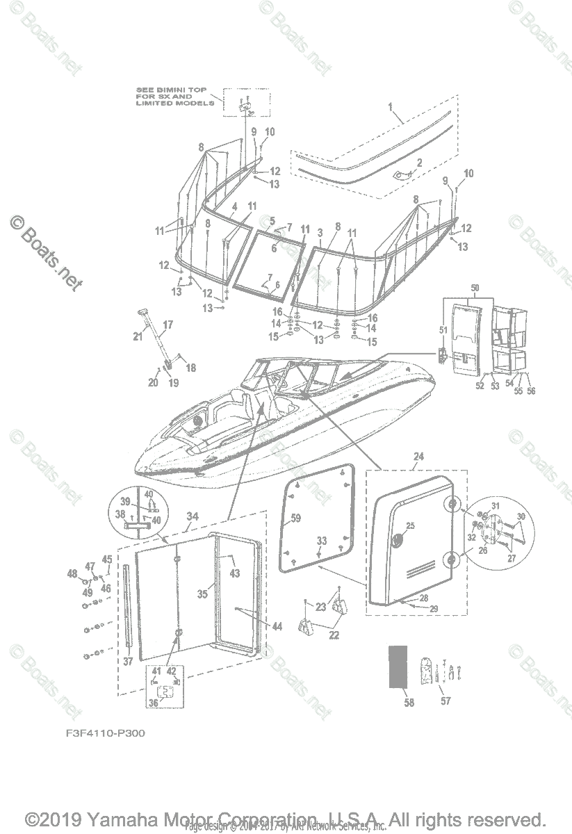 Yamaha Boats 2016 OEM Parts Diagram for Helm