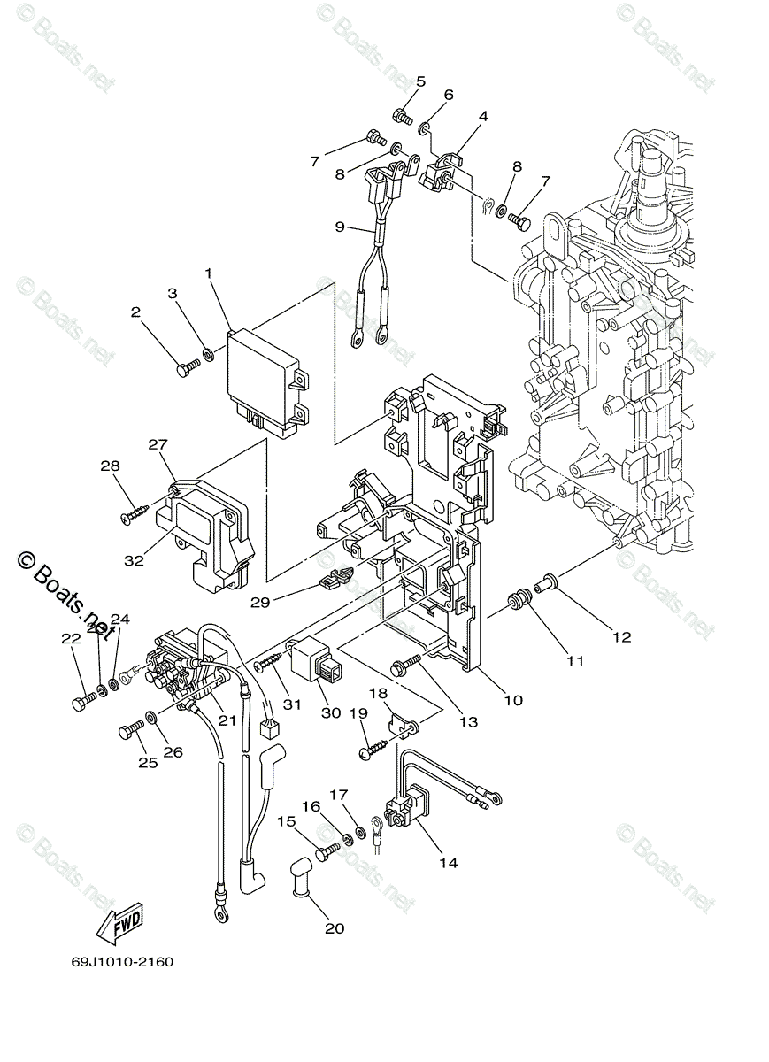 Yamaha Outboard 2004 OEM Parts Diagram for ELECTRICAL (2) | Boats.net