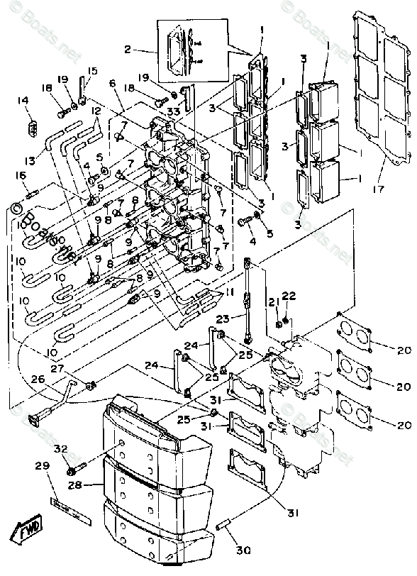 yamaページ Yamaha Outboard 1990 OEM Parts Diagram for INTAKE | Boats.net