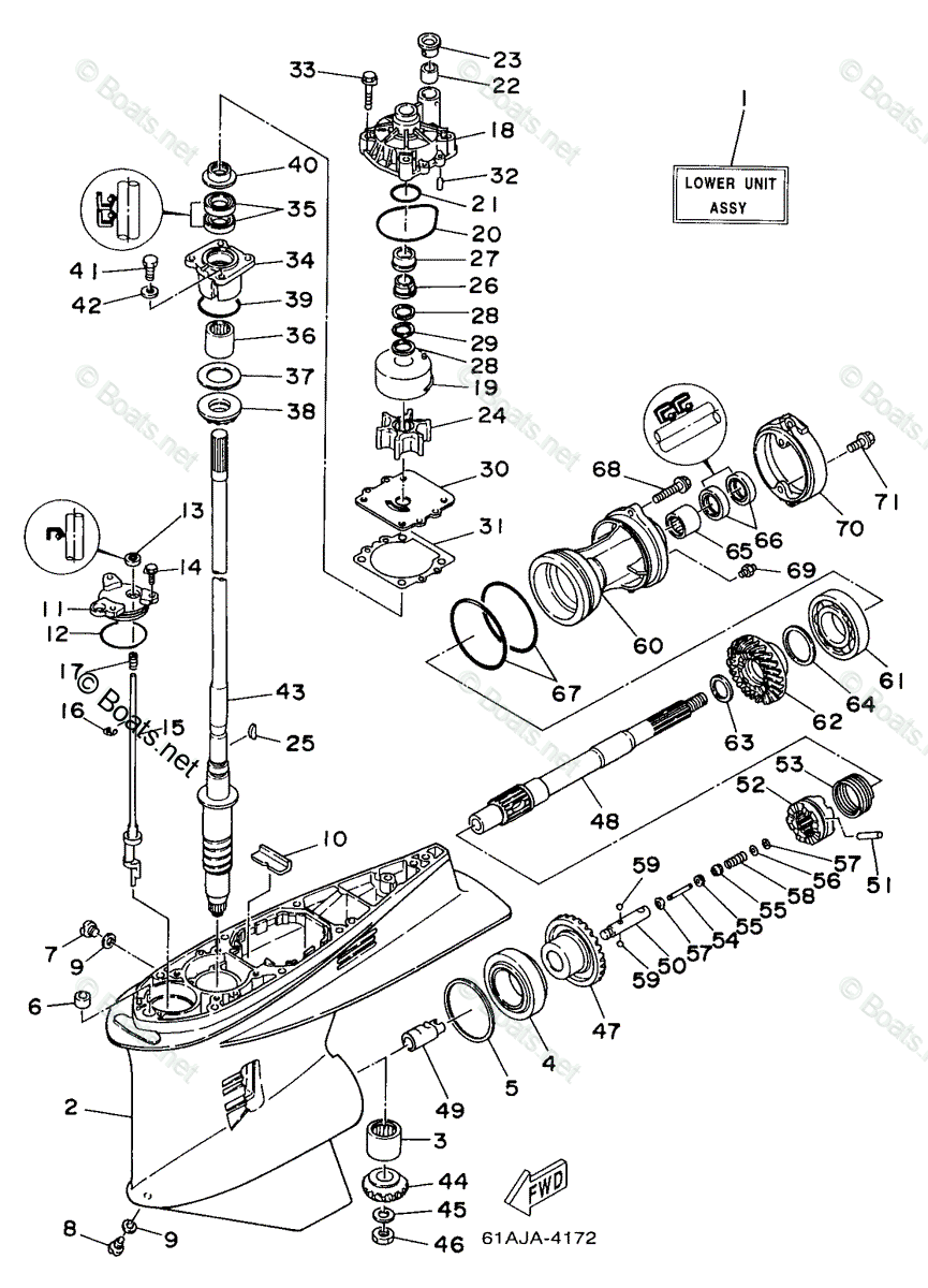 Yamaha Outboard 1998 OEM Parts Diagram for Lower Casing Drive 1 | Boats.net