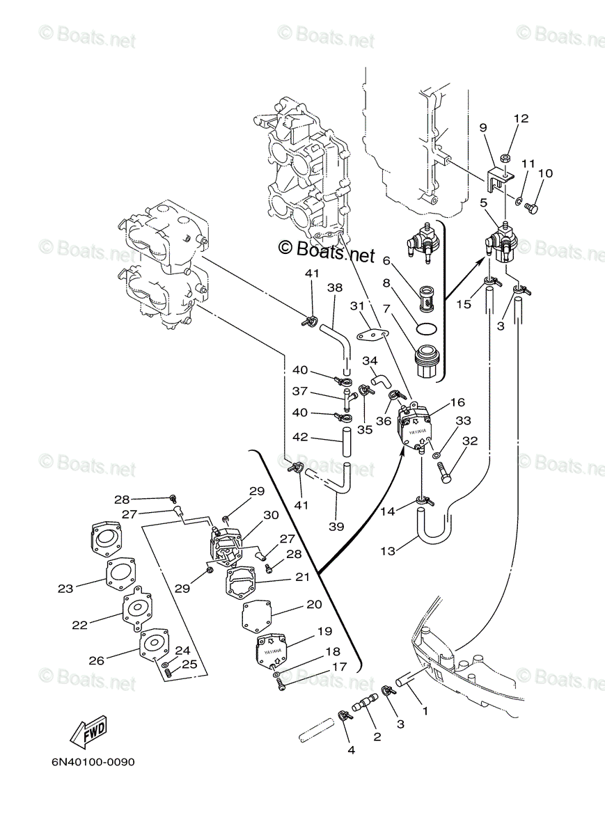 Yamaha Outboard 2001 OEM Parts Diagram for Fuel | Boats.net