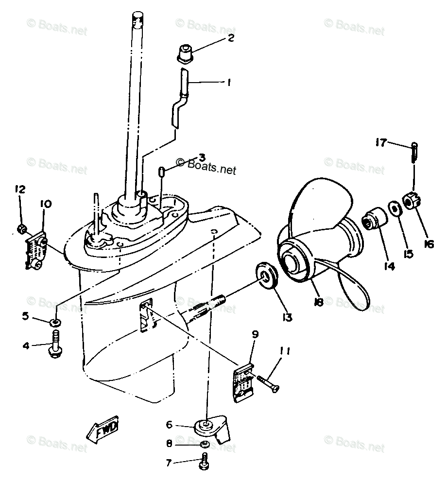 Yamaha Outboard 1993 OEM Parts Diagram for Lower-Drive 2