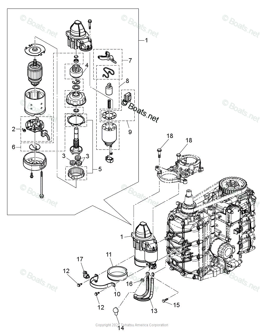 Tohatsu Outboard 2021 OEM Parts Diagram for ELECTRIC PARTS