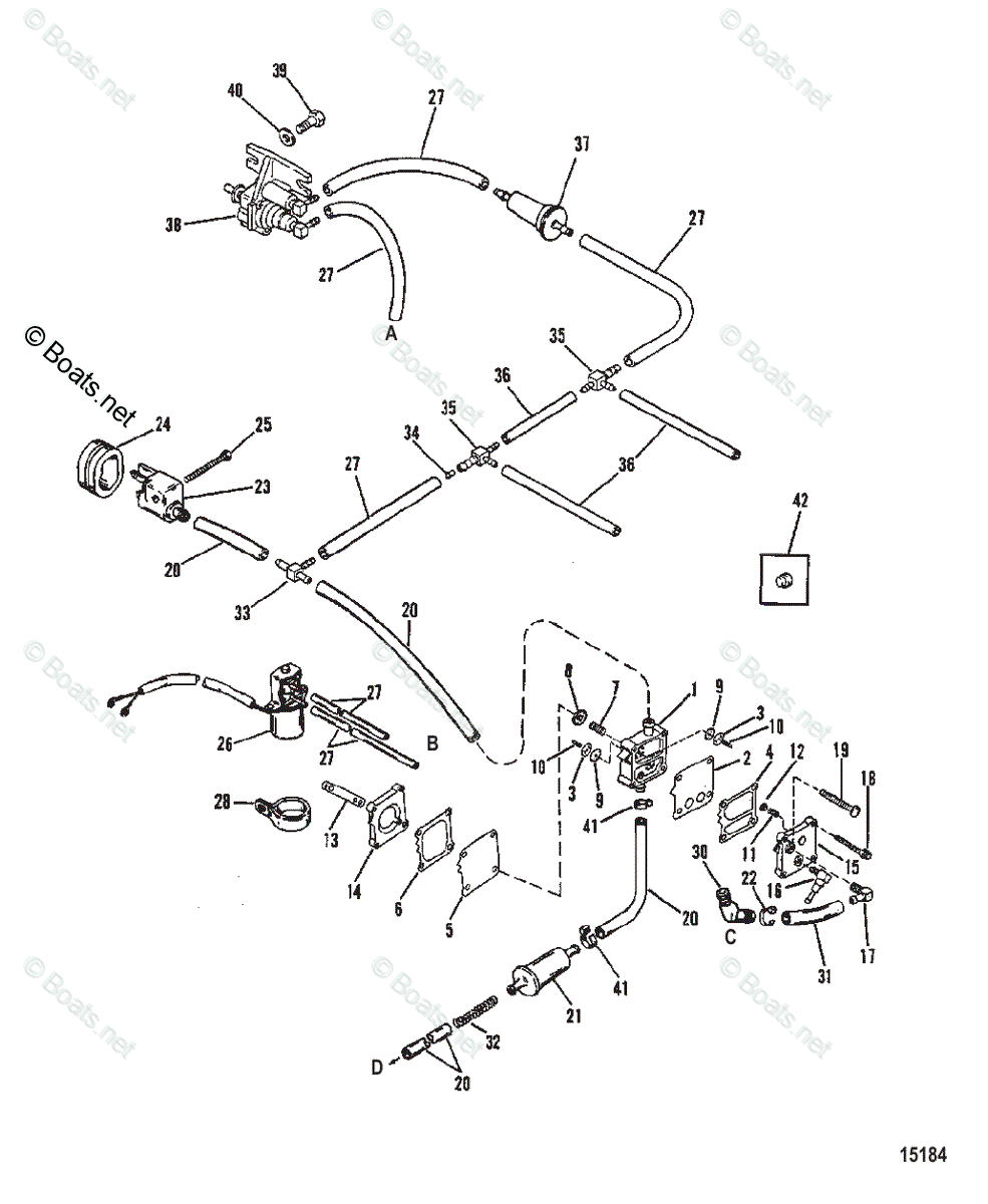 Mercury Outboard 115HP OEM Parts Diagram for Fuel Pump(Use With 90 ...