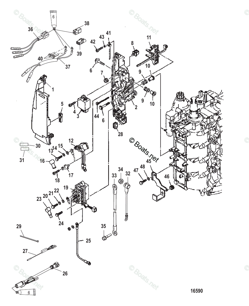 Mercury Outboard 90HP OEM Parts Diagram for Electrical Components, Relay  Mounting | Boats.net
