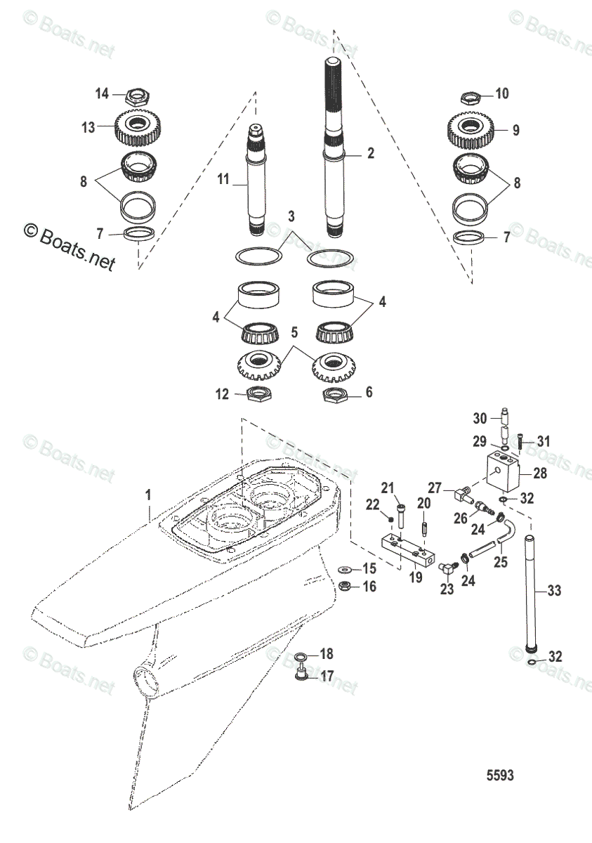 Mercruiser Sterndrive Outdrives OEM Parts Diagram For Gear Housing Dry ...