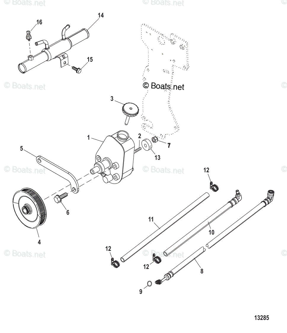 Mercruiser Sterndrive Gas Engines OEM Parts Diagram for Power Steering