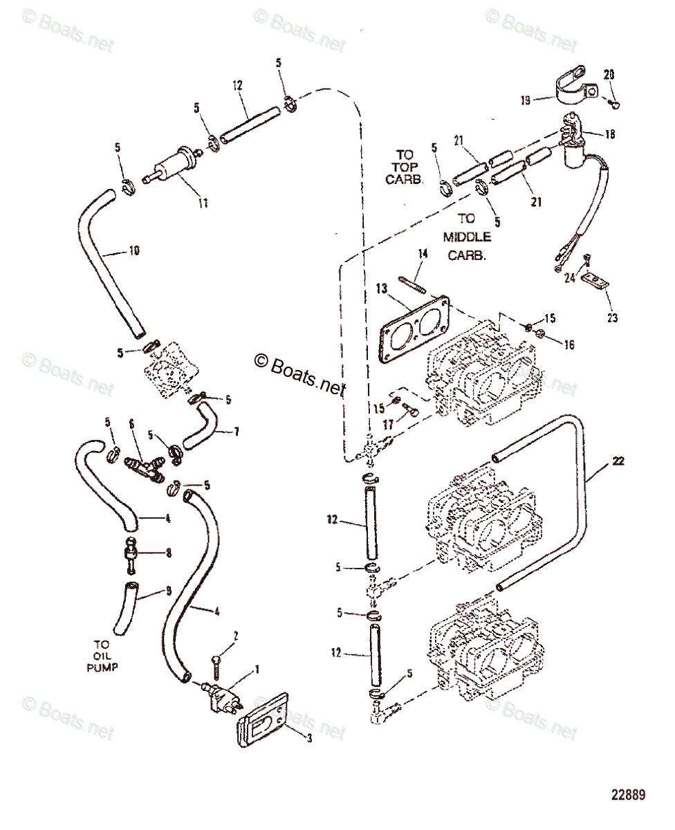 Mercury Outboard 200HP OEM Parts Diagram for FUEL LINES(Use With WMH