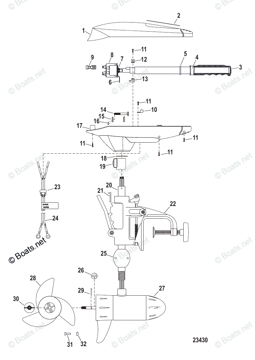 Trolling Motor Salt Water Series OEM Parts Diagram for Complete Trolling