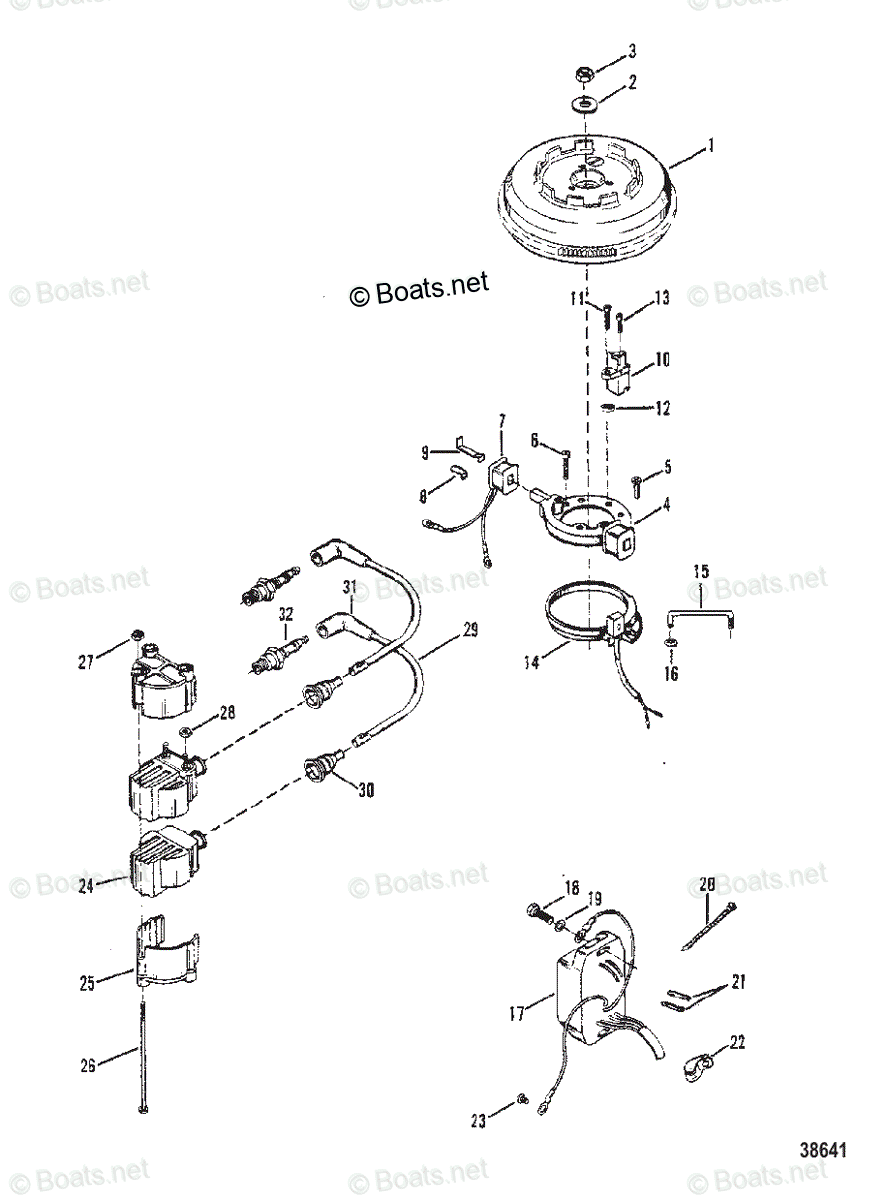 Mercury Outboard 7.5HP OEM Parts Diagram for Flywheel and Ignition ...