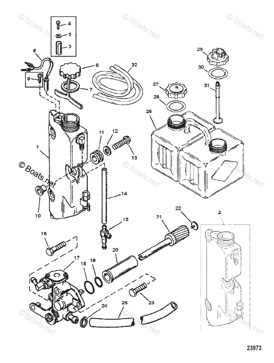 Mercury Outboard 225HP OEM Parts Diagram for Oil Injection Components