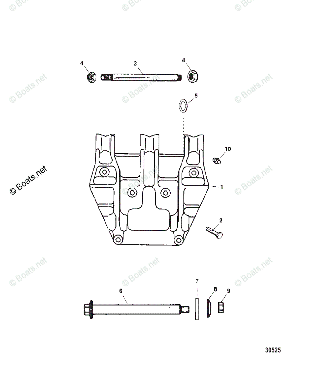 Mercury Outboard 150HP OEM Parts Diagram For Transom Bracket Assembly ...