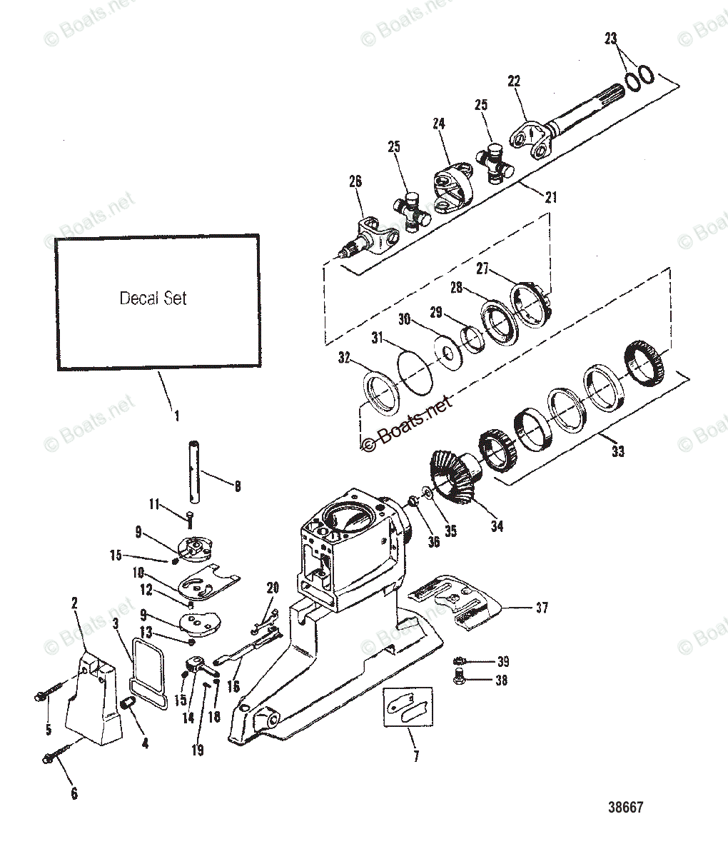 Mercruiser Sterndrive Outdrives OEM Parts Diagram For UNIVERSAL JOINT ...