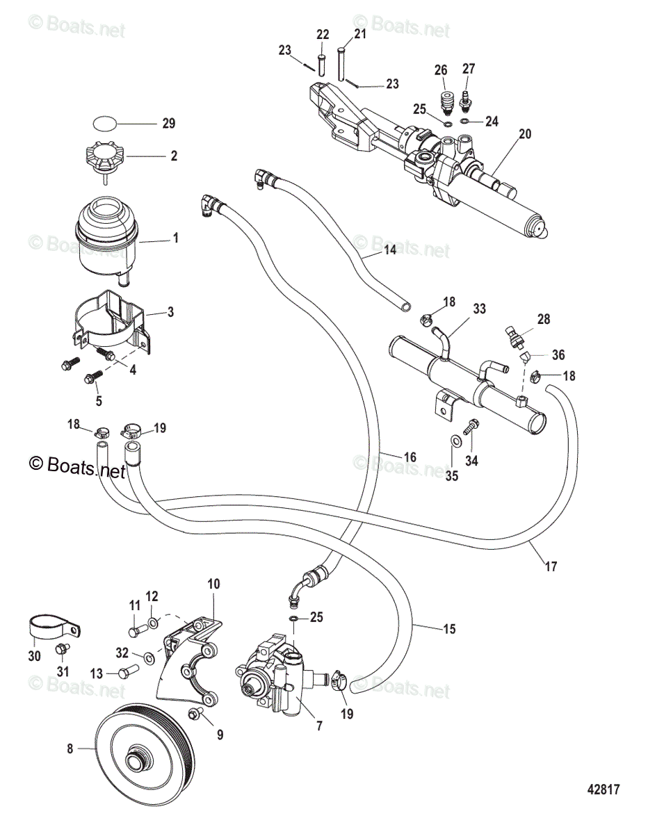 Mercruiser Sterndrive Gas Engines OEM Parts Diagram For Steering ...