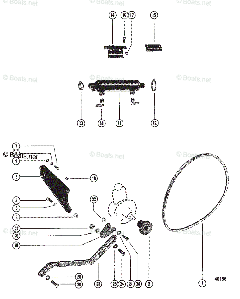 Mercruiser Sterndrive Gas Engines OEM Parts Diagram for POWER STEERING