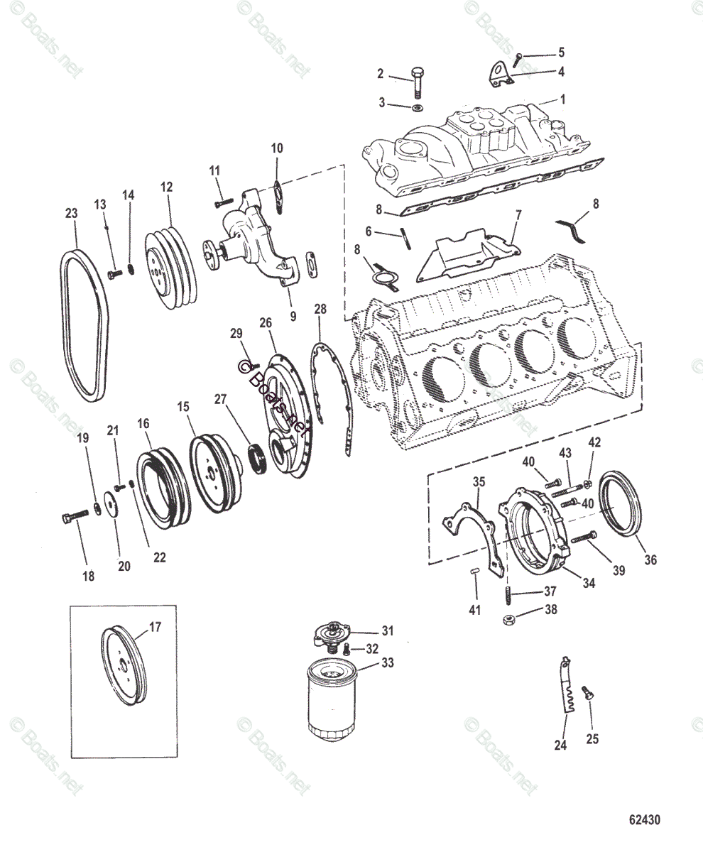 Mercruiser Sterndrive Gas Engines OEM Parts Diagram For INTAKE MANIFOLD ...