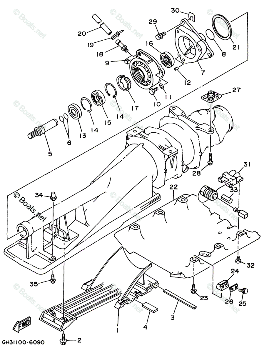 Yamaha Waverunner 1997 OEM Parts Diagram for Jet Unit 2