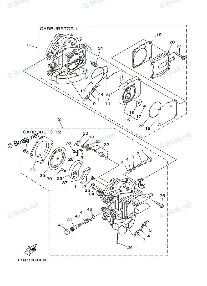 Yamaha Waverunner 2017 OEM Parts Diagram for CARBURETOR