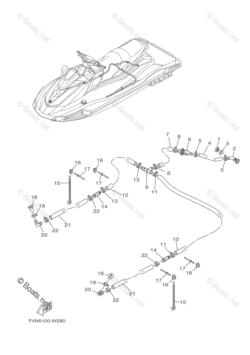 Yamaha Waverunner 2022 OEM Parts Diagram for Bilge Pump