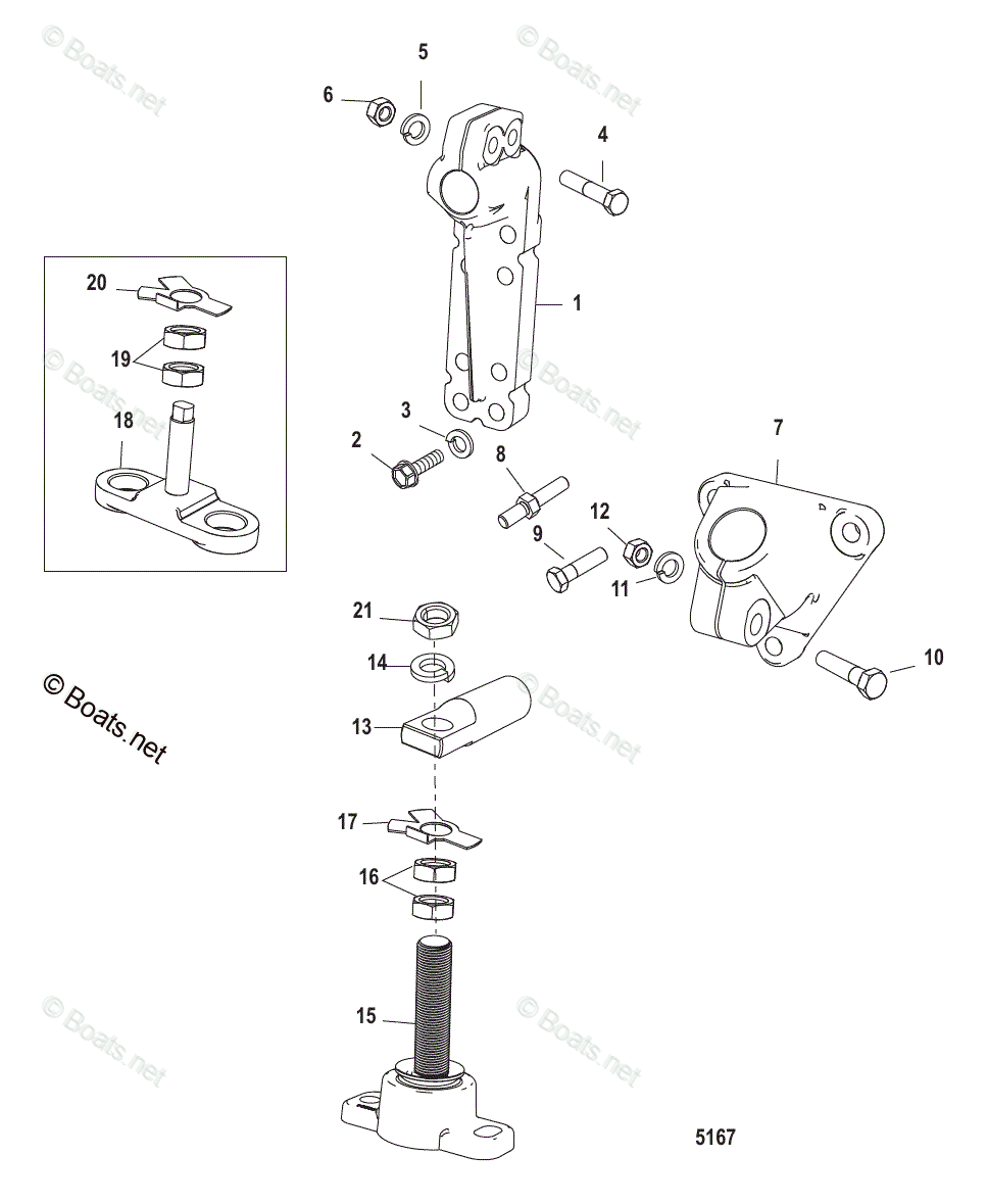 Mercruiser Inboard Gas Engines OEM Parts Diagram for TRANSMISSION AND ...