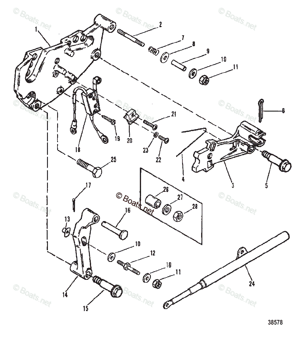 Mercruiser Sterndrive Gas Engines OEM Parts Diagram for SHIFT BRACKET ...