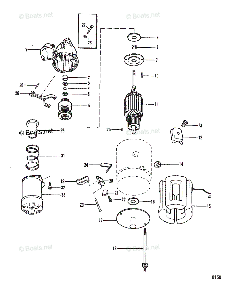 Mercruiser Sterndrive Gas Engines OEM Parts Diagram for Starter Motor ...