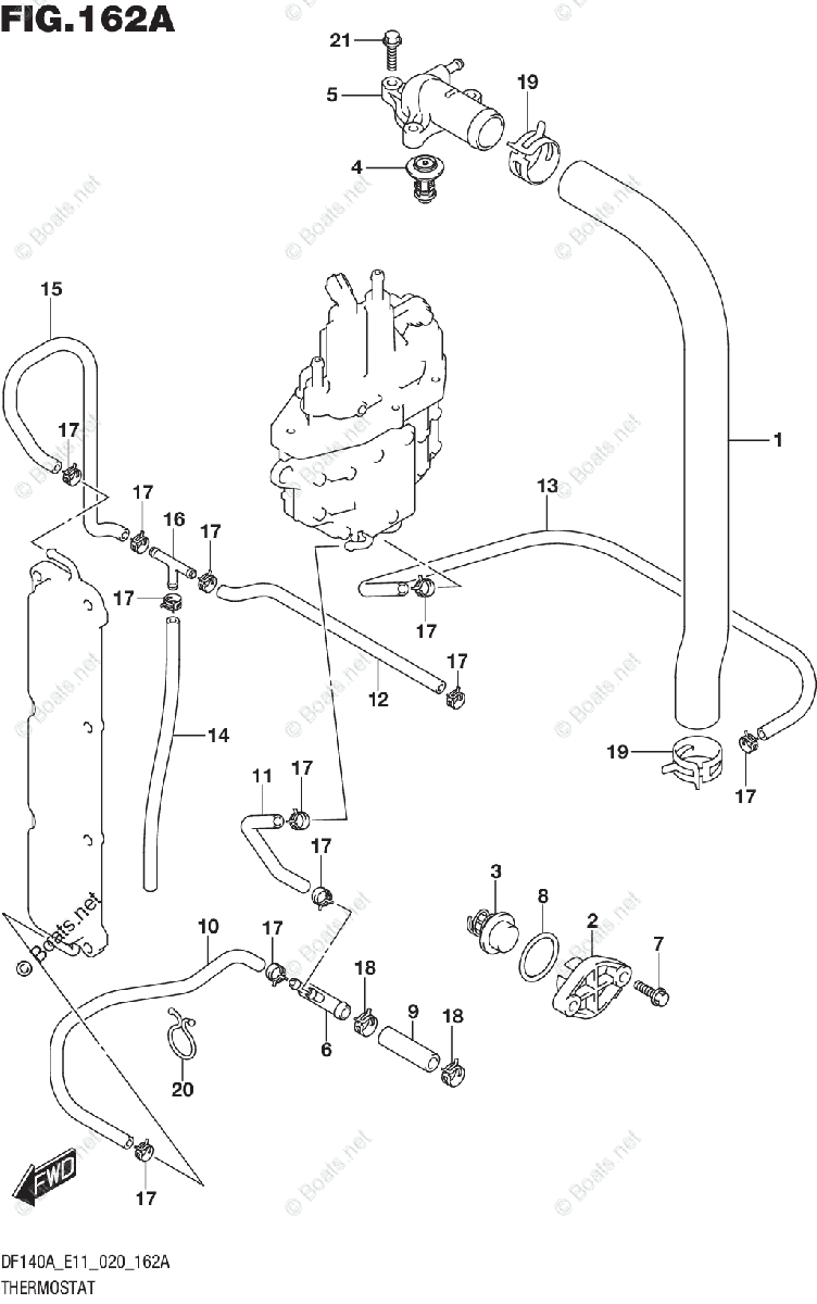 Suzuki Outboard 2020 OEM Parts Diagram for THERMOSTAT | Boats.net