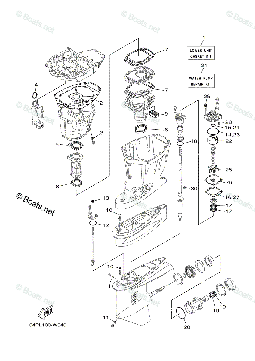 Yamaha Outboard 2022 OEM Parts Diagram for Repair Kit 2