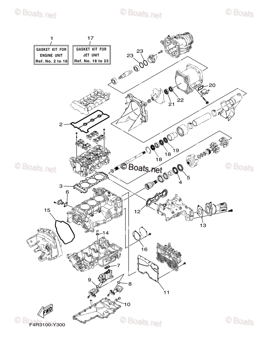 Yamaha Waverunner 2023 OEM Parts Diagram for Repair Kit 1