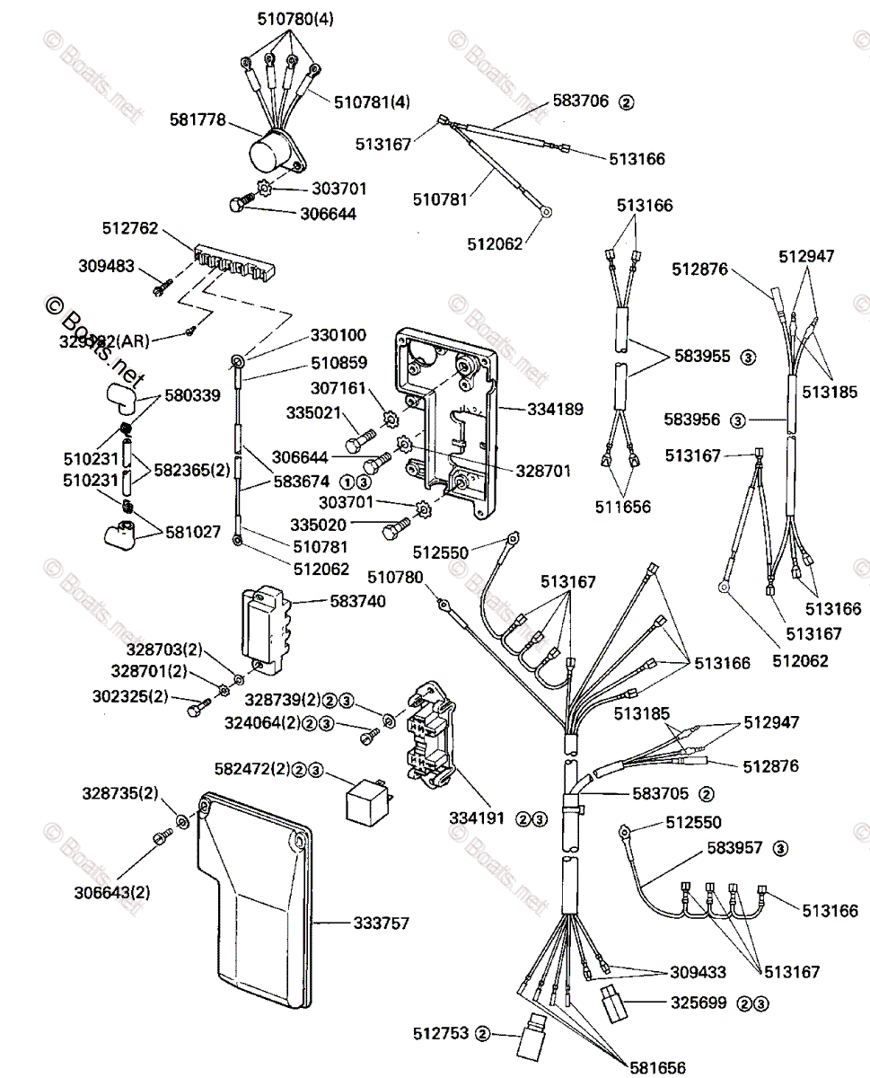 Evinrude Outboard 1989 OEM Parts Diagram for Ignition System - Electric