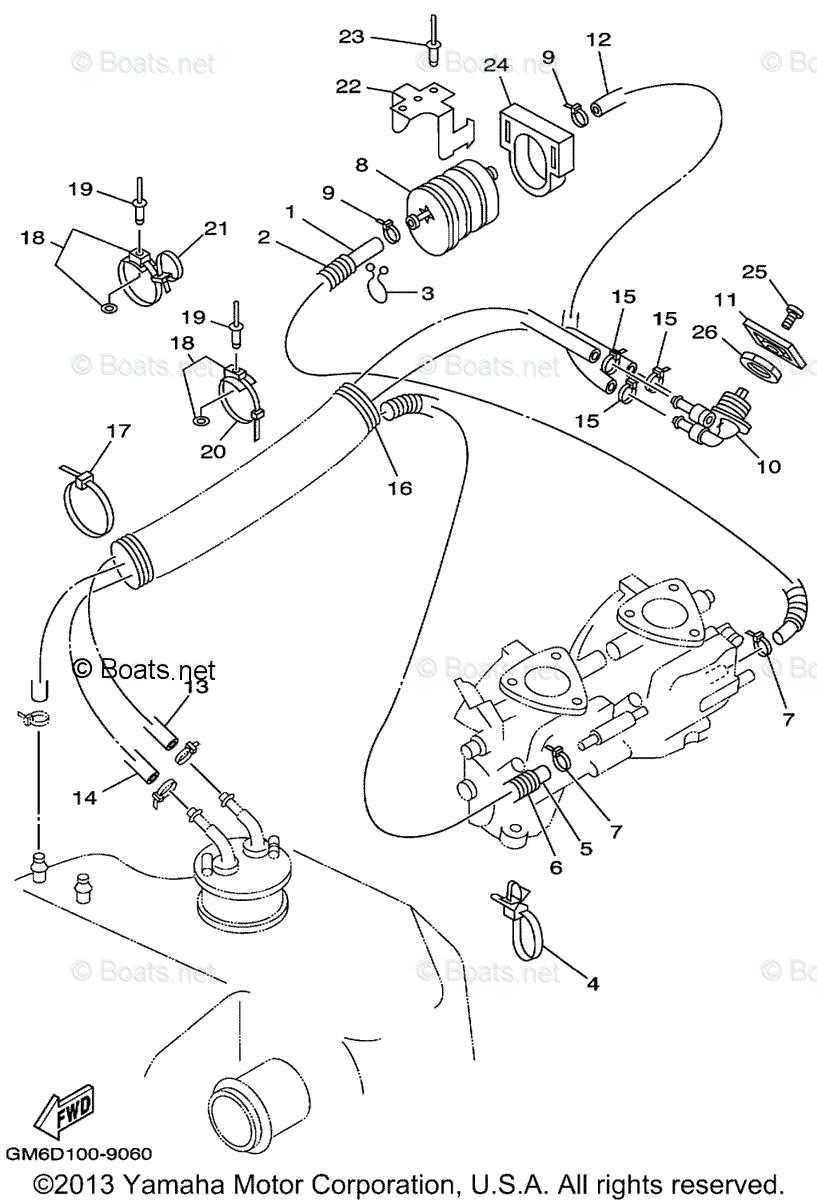 Yamaha Waverunner 1999 OEM Parts Diagram for Fuel