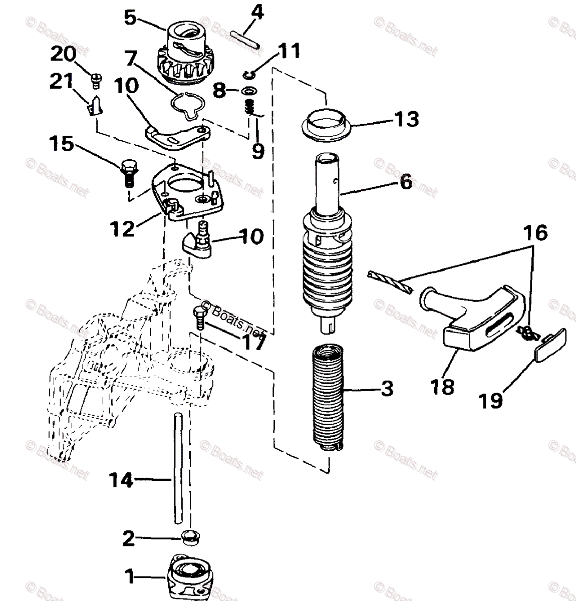 Johnson Outboard 1986 OEM Parts Diagram for Rewind Starter